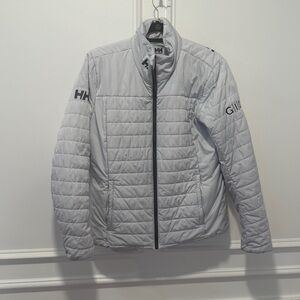 Helly Hansen Puffer Jacket Light Gray Quilted Full Zip Insulated Women’s L/G
